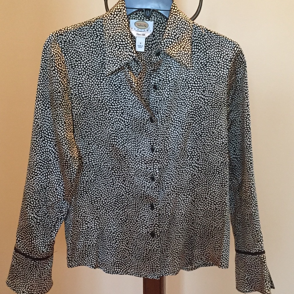 Talbots long sleeve silk button down